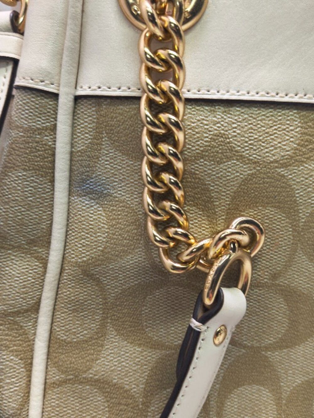 Coach C8152 Cammie Chain Bucket Bag In Signature Canvas Smooth Leather - Picture 11 of 15